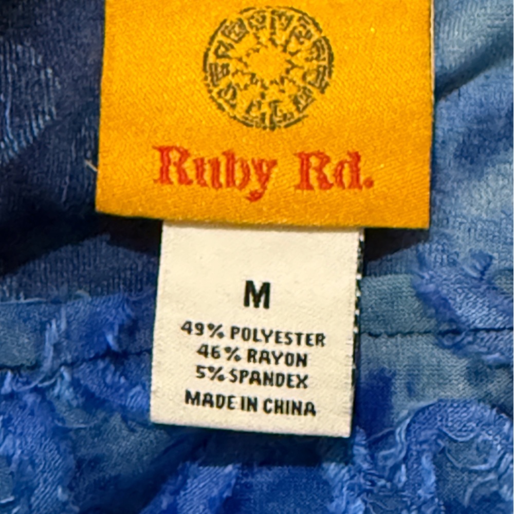 Ruby Rd. Textured, Blue Patterned Three Fourth Sl… - image 6